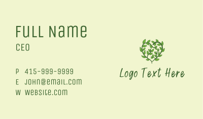 Vine Heart Plant Business Card Image Preview