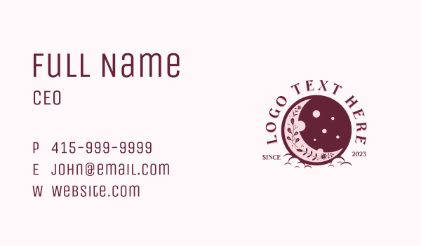 Holistic Floral Moon Business Card Design Image Preview