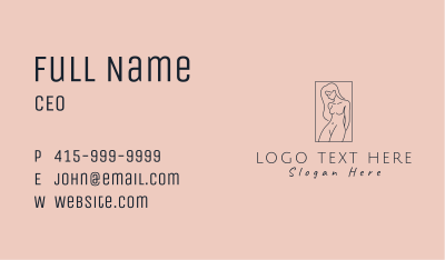 Nude Adult Woman Business Card