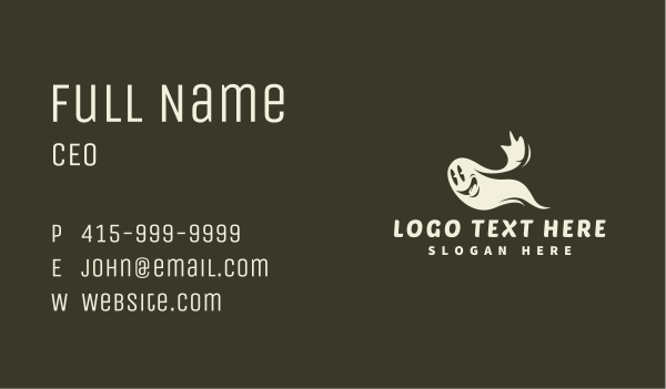 Halloween Happy Ghost Business Card Design Image Preview