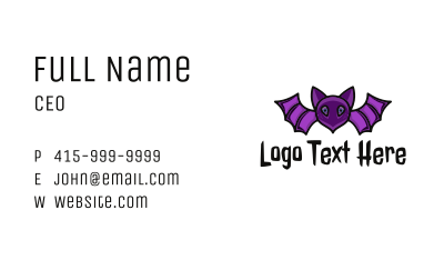 Violet Bat Business Card Image Preview
