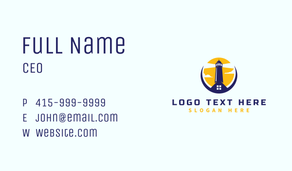 Lighthouse Tower Real Estate Business Card Design Image Preview