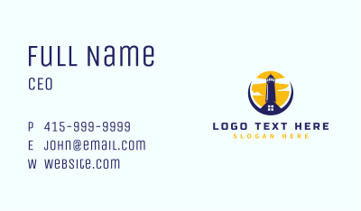 Lighthouse Tower Real Estate Business Card Image Preview