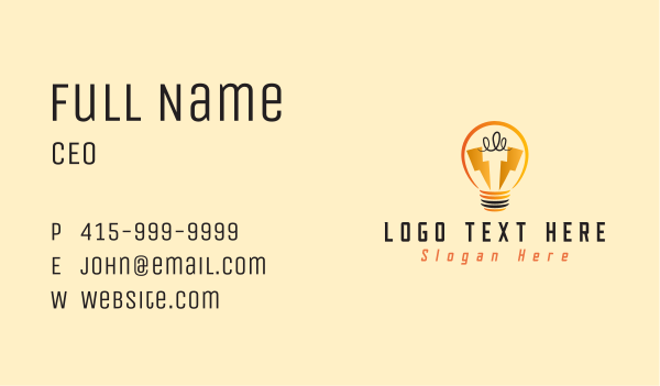Light Bulb Electricity Business Card Design Image Preview