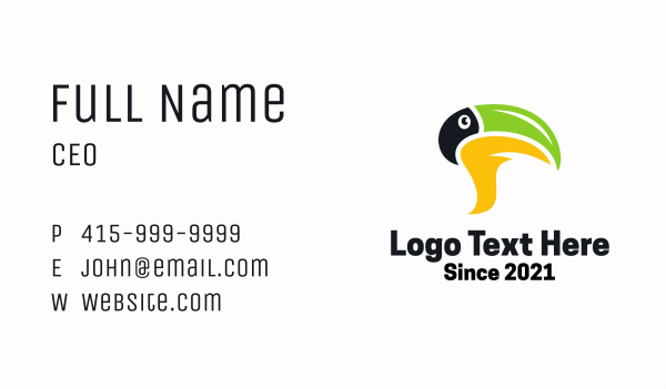 Tropical Bird Chat Bubble Business Card Design Image Preview