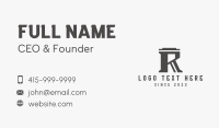 Gray Letter R Company Business Card Image Preview