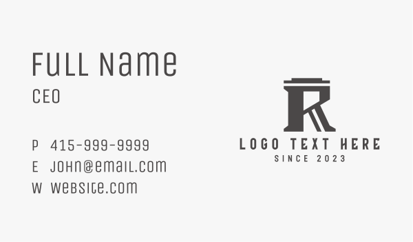 Gray Letter R Company Business Card Design Image Preview
