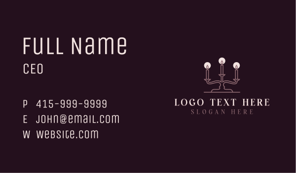 Candle Candelabra Decor Business Card Design Image Preview