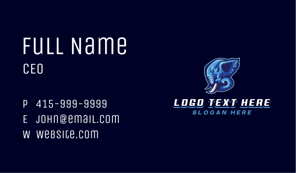 Gaming Elephant Beast Business Card Design Image Preview