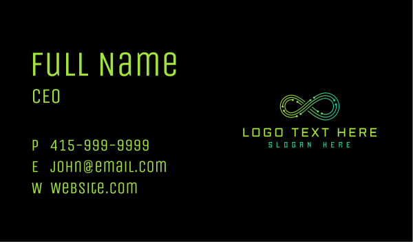 Gradient Tech Loop Business Card Design Image Preview