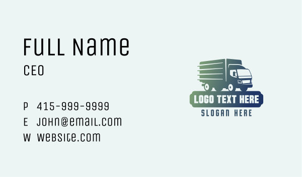 Gradient Truck Delivery Business Card Design Image Preview