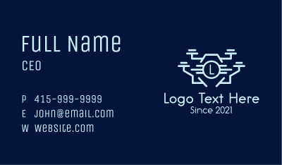 Drone Camera Letter Business Card Image Preview