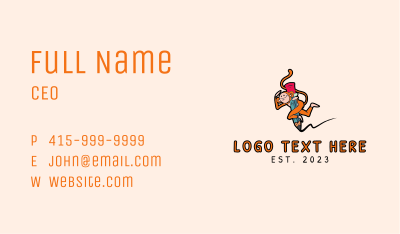 Pencil Monkey Mascot  Business Card Image Preview