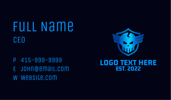 Skull Shield Airforce Business Card Design Image Preview