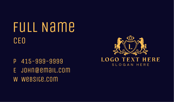 Horse Crown Crest Business Card Design Image Preview