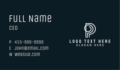 Business Startup Letter P Business Card Image Preview