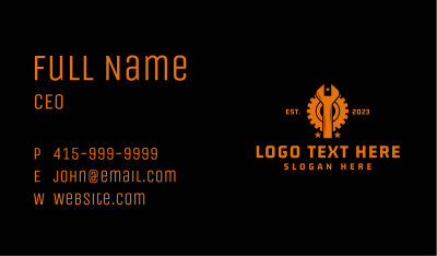 Cog Wrench Mechanic Business Card Image Preview