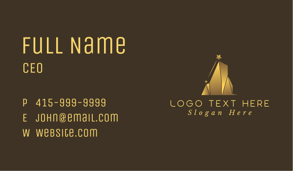 Luxury Gold Building Business Card Design Image Preview