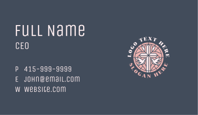 Christian Cross Dove Business Card Image Preview