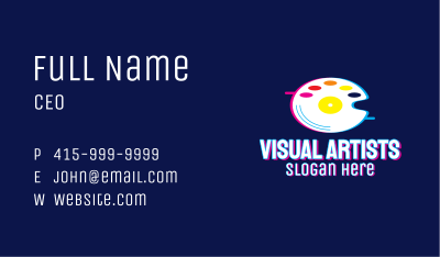 Glitchy Artist Palette Disc Business Card Image Preview