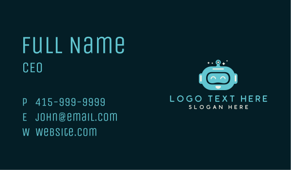Robot Head Tech Toy Business Card Design Image Preview