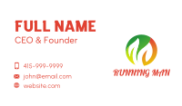 Round Green Orange Leaves Business Card Image Preview