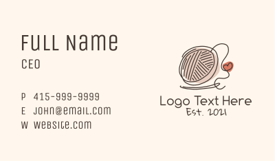 Crochet Heart Yarn Business Card Image Preview