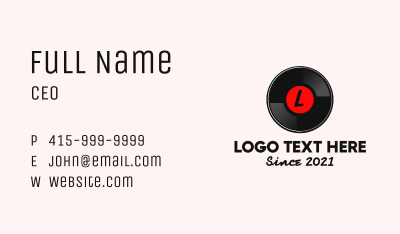 Vinyl Record Lettermark Business Card Image Preview