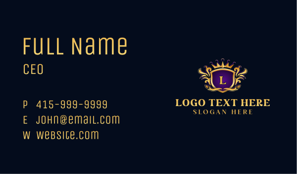 Shield Crest Crown Business Card Design Image Preview