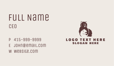 Wildlife Grizzly Bear & Cub Business Card Image Preview