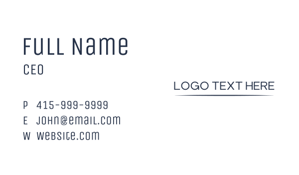 Generic Underline Wordmark  Business Card Design Image Preview