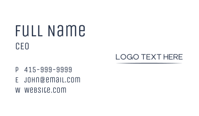 Generic Underline Wordmark  Business Card Image Preview