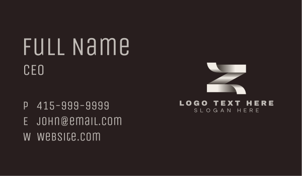 Elegant Origami Letter Z Business Card Design Image Preview