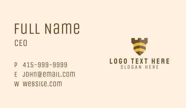 Bee Security Shield Business Card Design Image Preview