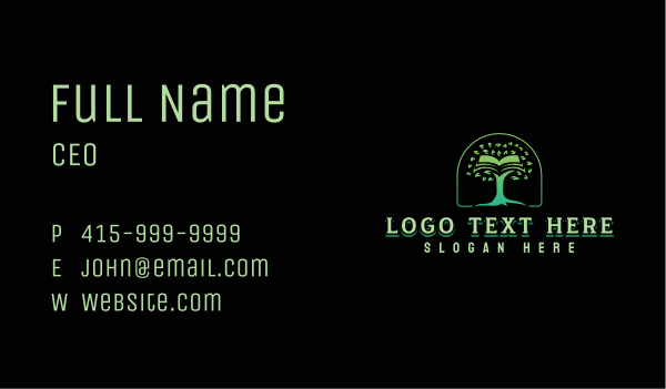 Tree Book Publishing Business Card Design Image Preview