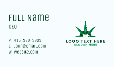 Marijuana Leaf Beverage Business Card Image Preview