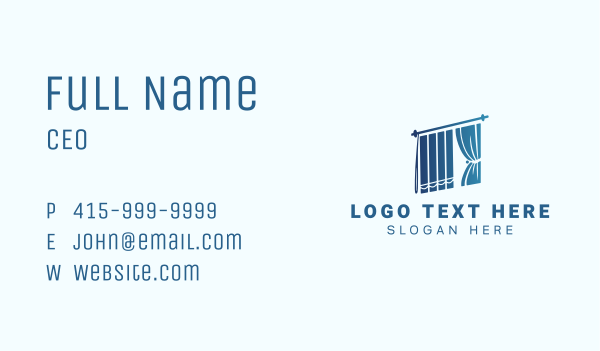 Blue Home Decor Curtain Business Card Design Image Preview