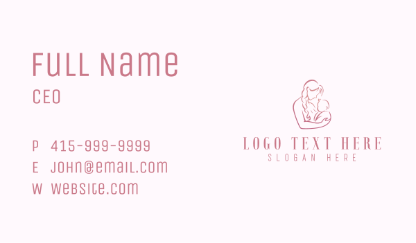 Mother Infant Childcare Business Card Design Image Preview