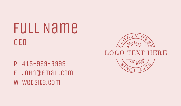 Feminine Floral Beauty Business Card Design Image Preview