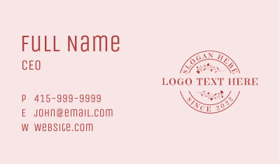 Feminine Floral Beauty Business Card Image Preview