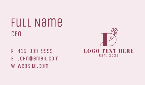 Daisy Boutique Letter D Business Card Design Image Preview