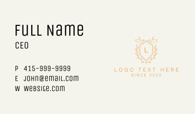 Flag Shield Letter Business Card Image Preview