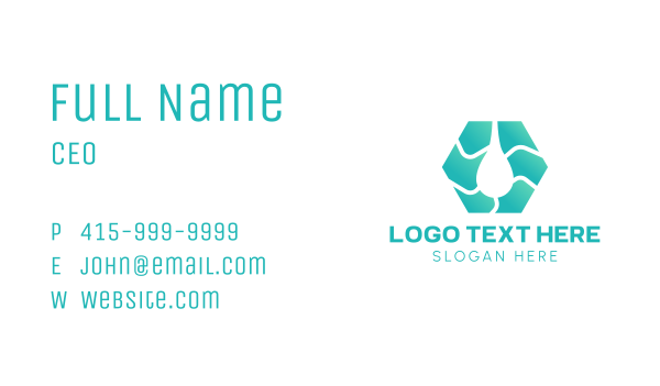 Hexagon Wave Line Droplet Business Card Design Image Preview
