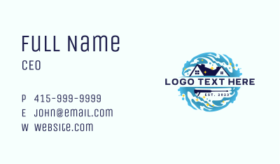 Wave Pressure Wash Cleaning Business Card Image Preview