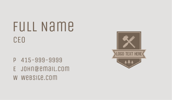 Mallet Chisel Carpentry Business Card Design Image Preview