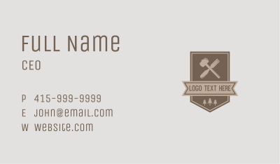 Mallet Chisel Carpentry Business Card Image Preview