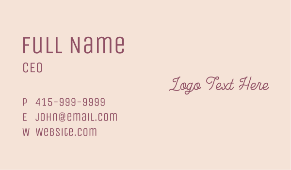 Cursive Feminine Wordmark Business Card Design Image Preview