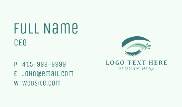 Natural Woman Beauty Eyelash Business Card Design