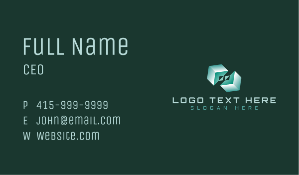 Cube Tech Block Business Card Design Image Preview
