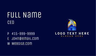 Construction Hammer Repair Business Card Image Preview
